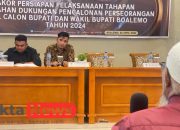 KPU Boalemo Gelar Rakor Tahapan Dukungan Pencalonan Perseorangan Bupati dan Wakil Bupati