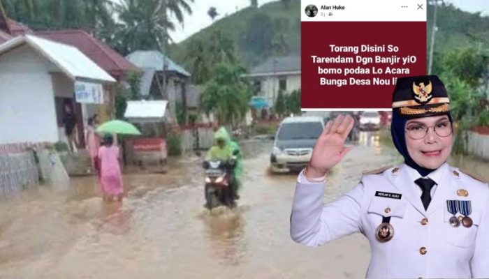 Pencitraan Yang Salah Kaprah, Bupati Merlan Uloli Dinilai Pentingkan “Bunga Desa” Dari Pada Banjir