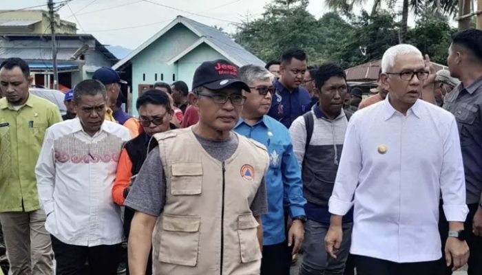 Pj Wali Kota Gorontalo, Dampingi Pj Gubernur Gorontalo Meninjau Lokasi Banjir