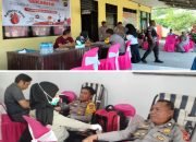 Meriahkan HUT Bhayangkara ke 78, Polsek Paguyaman Gelar Bakti Sosial Donor Darah