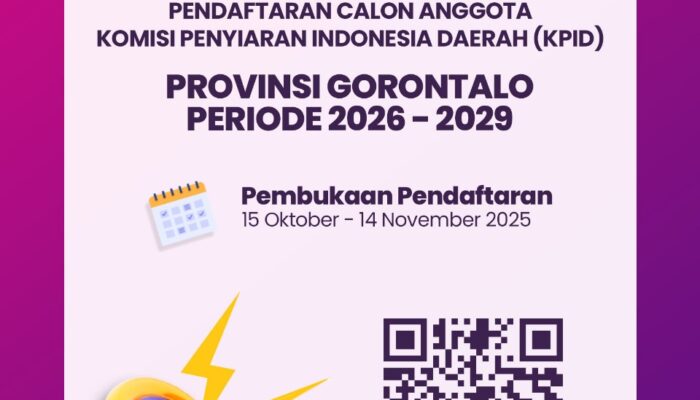 Timsel Umumkan Pembukaan Pendaftaran Calon Anggota KPID Gorontalo 2026–2029