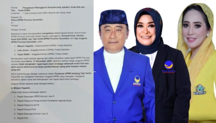 Tiga Anggota DPRD Provinsi Gorontalo Dilaporkan Mangkir