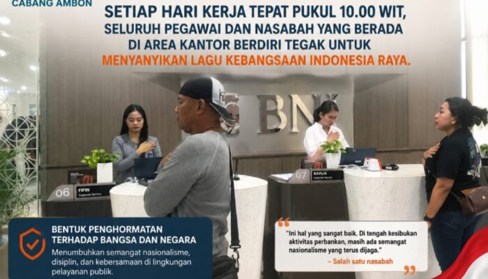 Nasabah Apresiasi Pengumandangan Indonesia Raya di BNI Cabang Ambon
