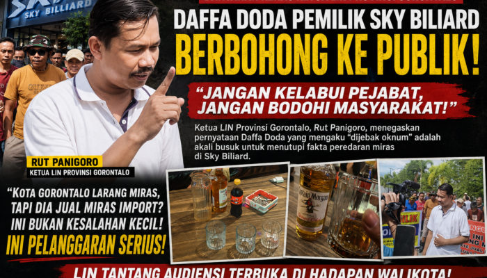 Alibi “Sesat” Owner SKY Biliard, LIN Gorontalo Siap Buka Data Penjualan Miras Import