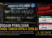Kepsek Definitif Alami Stroke, Plt SMPN 14 Ambon Diduga Palsukan Tanda Tangan untuk Pencairan Dana BOS