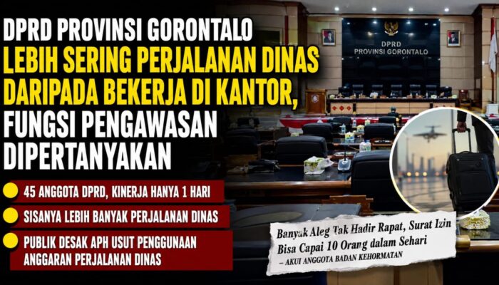 Deprov Gorontalo Lebih Sering Perdis Dari Pada Bekerja di Kantor ?