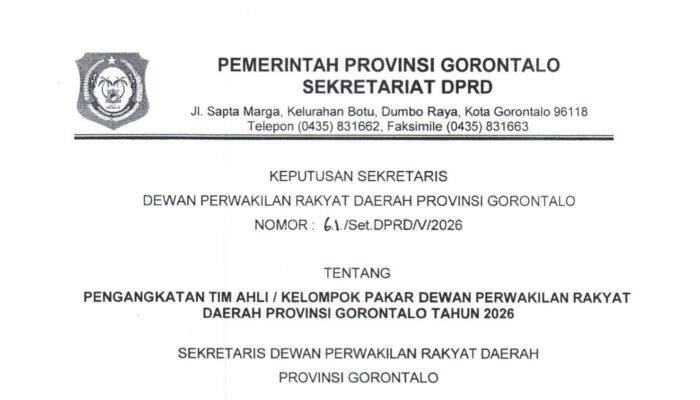 Dugaan Kolusi Di DPRD Gorontalo, Anak Thomas Mopili Masuk Dalam SK Tim Pakar